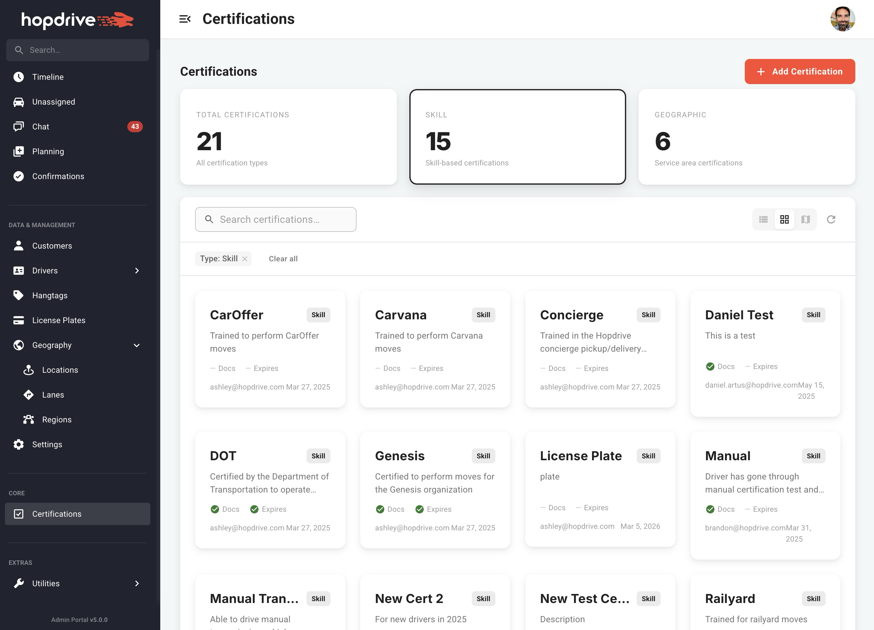 Certification edit mode with quiz builder