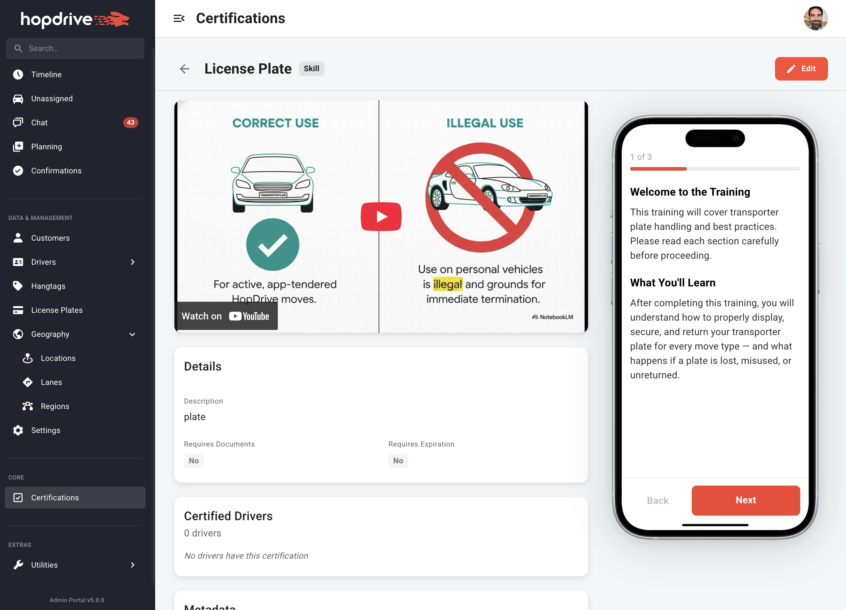 Quiz builder with question types