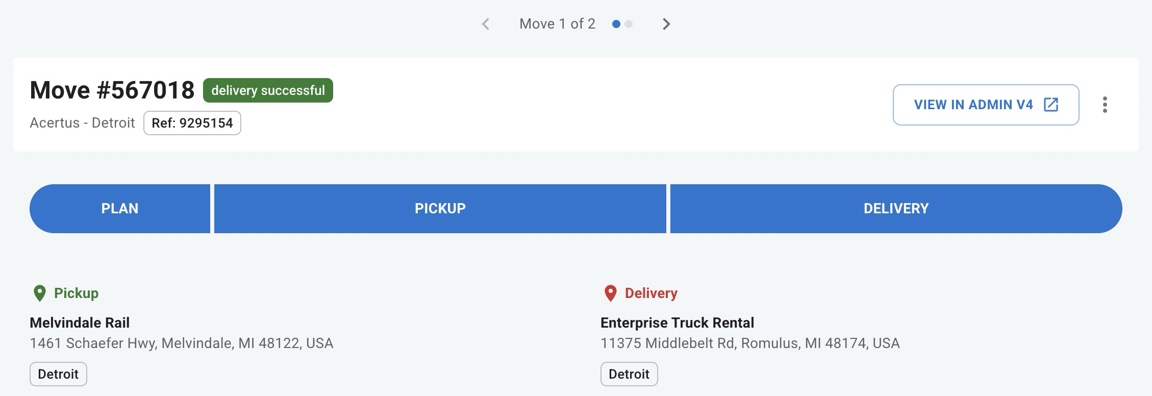Move navigation with tabbed selector